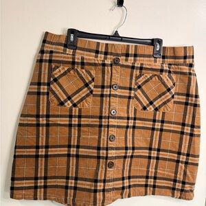 Torrid 2 Brown Plaid Mini Skirt